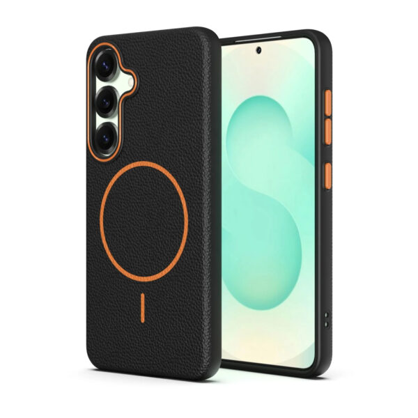 Luxury Premium Business Style Litchi Texture Magnetic Wireless Charging Phone Cover Case for Samsung Galaxy A Series - Image 9