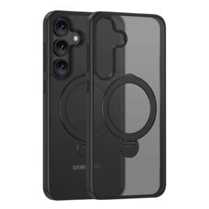 Luxury Premium Clear Matte Frosted Magnetic Invisible Metal Kickstand Holder  Case Cover For Samsung A Series