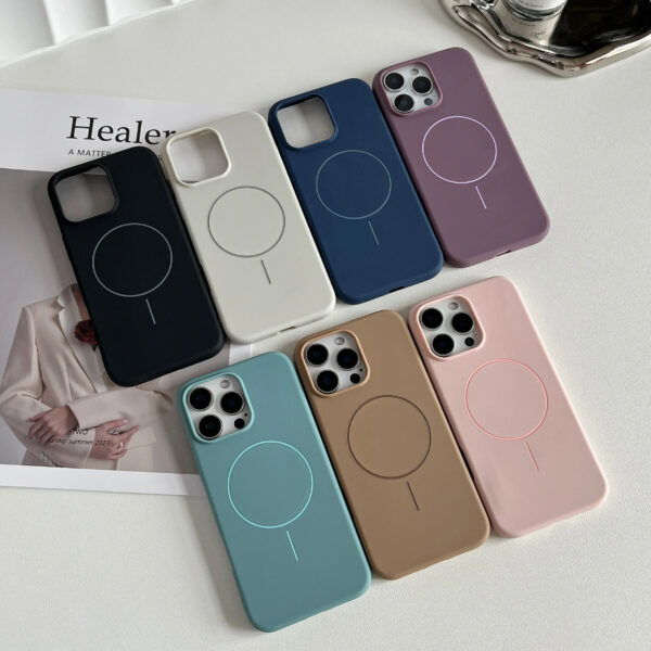 Luxury Premium Soft Silicone Matte Magsafe Case Cover For iPhone Series - Image 2