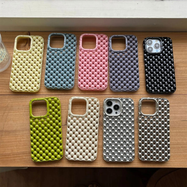 Luxury Premium Unique Creative Hollow 3D Pearl Design Soft TPU Shockproof Mobile Phone Cover for iPhone Series - Image 2