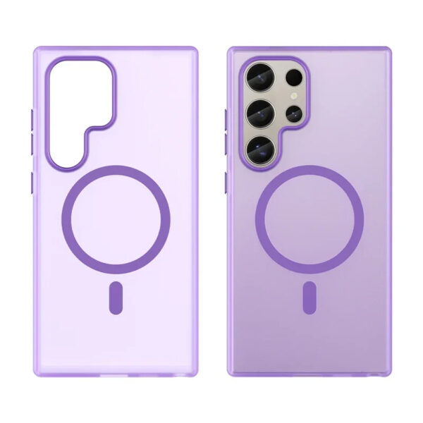 Luxury Premium Matte Candy Magnetic Wireless Charging Transparent Case Covers For Samsung S Series - Image 10