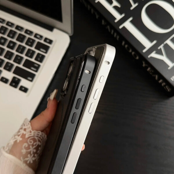 Luxury Premium Metal Frame Aluminum Alloy Phone Bumper Removable Shockproof Leather Case Cover For iPhone Series - Image 4