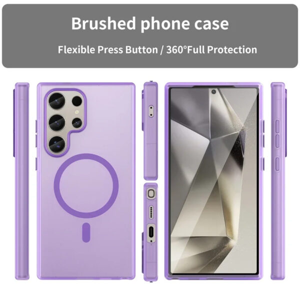 Luxury Premium Matte Candy Magnetic Wireless Charging Transparent Case Covers For Samsung S Series - Image 11