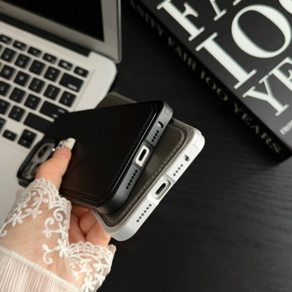 Luxury Premium Metal Frame Aluminum Alloy Phone Bumper Removable Shockproof Leather Case Cover For iPhone Series - Image 5