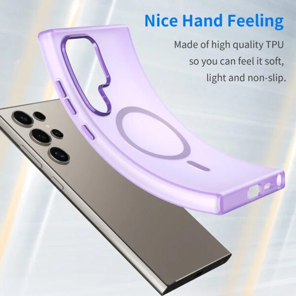 Luxury Premium Matte Candy Magnetic Wireless Charging Transparent Case Covers For Samsung S Series - Image 12