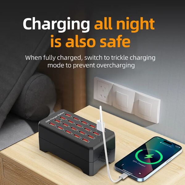 100W Multi Port Universal Smart Desktop Fast Charging Station Power Adapter - Image 22