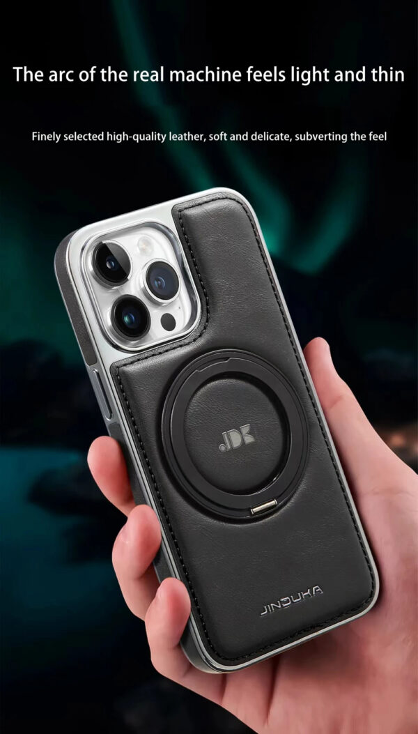 Luxury Premium Kickstand Magnetic Leather Phone Case For iPhone Series - Image 12