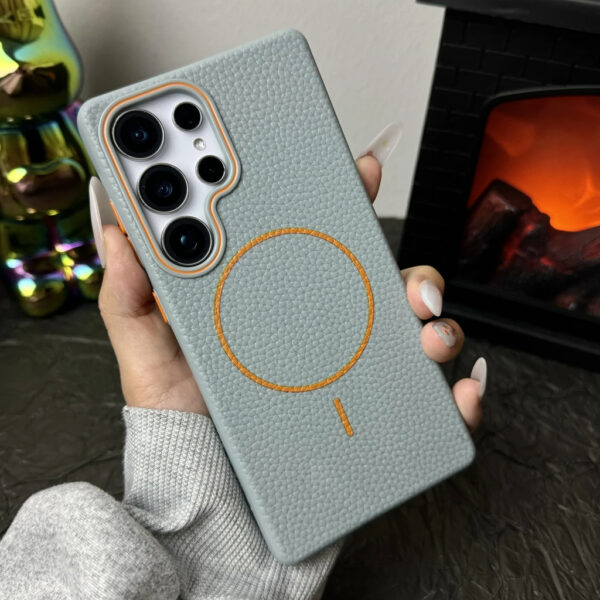 Luxury Premium Business Style Litchi Texture Magnetic Wireless Charging Phone Cover Case for Samsung Galaxy S Series - Image 6