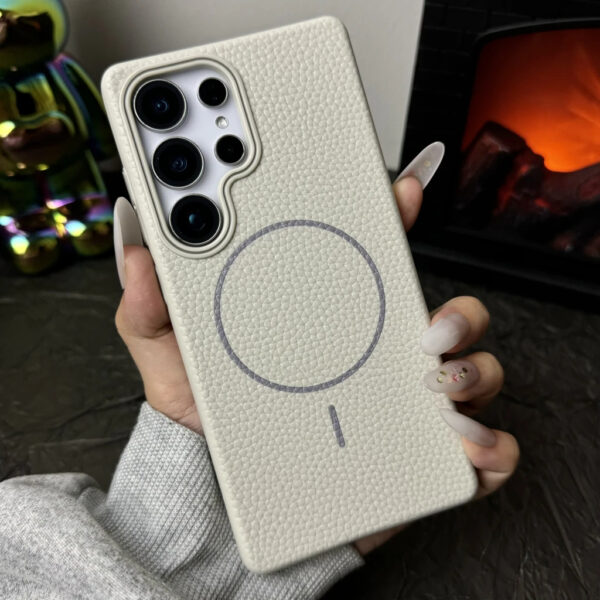 Luxury Premium Business Style Litchi Texture Magnetic Wireless Charging Phone Cover Case for Samsung Galaxy S Series - Image 8