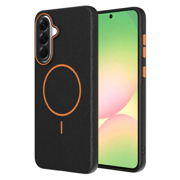 Luxury Premium Business Style Litchi Texture Magnetic Wireless Charging Phone Cover Case for Samsung Galaxy A Series - Image 3