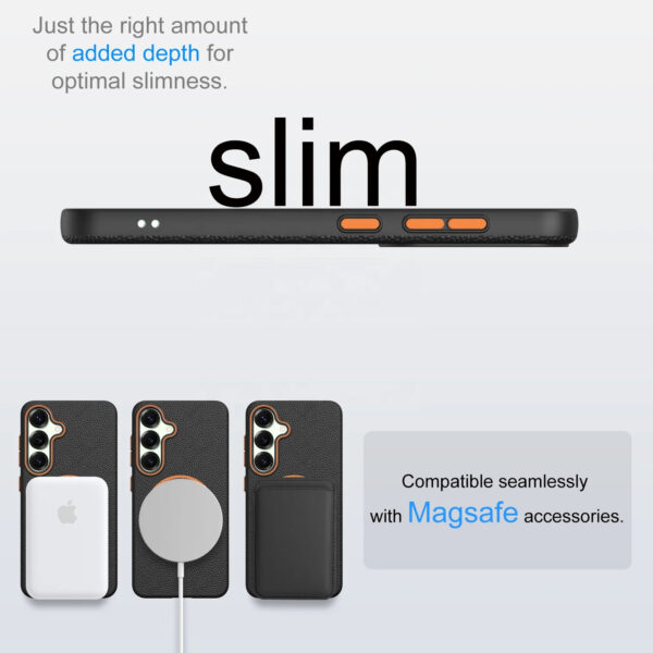 Luxury Premium Business Style Litchi Texture Magnetic Wireless Charging Phone Cover Case for Samsung Galaxy A Series - Image 10