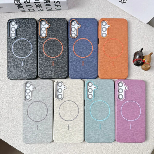 Luxury Premium Business Style Litchi Texture Magnetic Wireless Charging Phone Cover Case for Samsung Galaxy A Series - Image 16