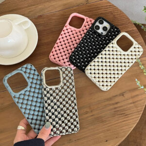 Luxury Premium Unique Creative Hollow 3D Pearl Design Soft TPU Shockproof Mobile Phone Cover for iPhone Series