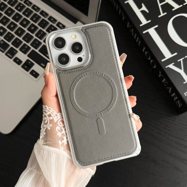 Luxury Premium Metal Frame Aluminum Alloy Phone Bumper Removable Shockproof Leather Case Cover For iPhone Series - Image 12