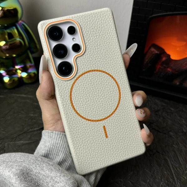 Luxury Premium Business Style Litchi Texture Magnetic Wireless Charging Phone Cover Case for Samsung Galaxy S Series - Image 9