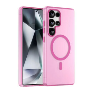 Luxury Premium Matte Candy Magnetic Wireless Charging Transparent Case Covers For Samsung S Series