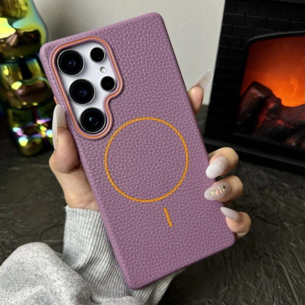 Luxury Premium Business Style Litchi Texture Magnetic Wireless Charging Phone Cover Case for Samsung Galaxy S Series - Image 10