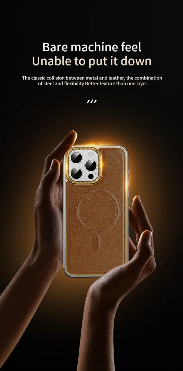 Luxury Premium Metal Frame Aluminum Alloy Phone Bumper Removable Shockproof Leather Case Cover For iPhone Series - Image 22