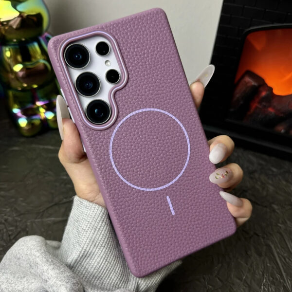 Luxury Premium Business Style Litchi Texture Magnetic Wireless Charging Phone Cover Case for Samsung Galaxy S Series - Image 11