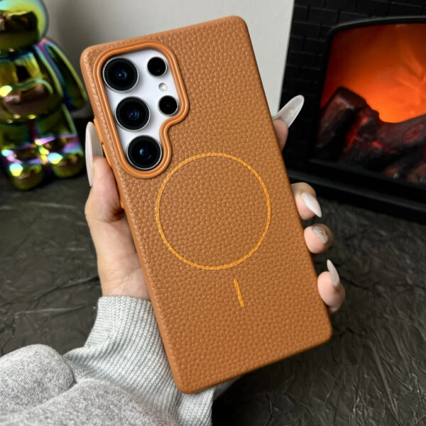 Luxury Premium Business Style Litchi Texture Magnetic Wireless Charging Phone Cover Case for Samsung Galaxy S Series - Image 12