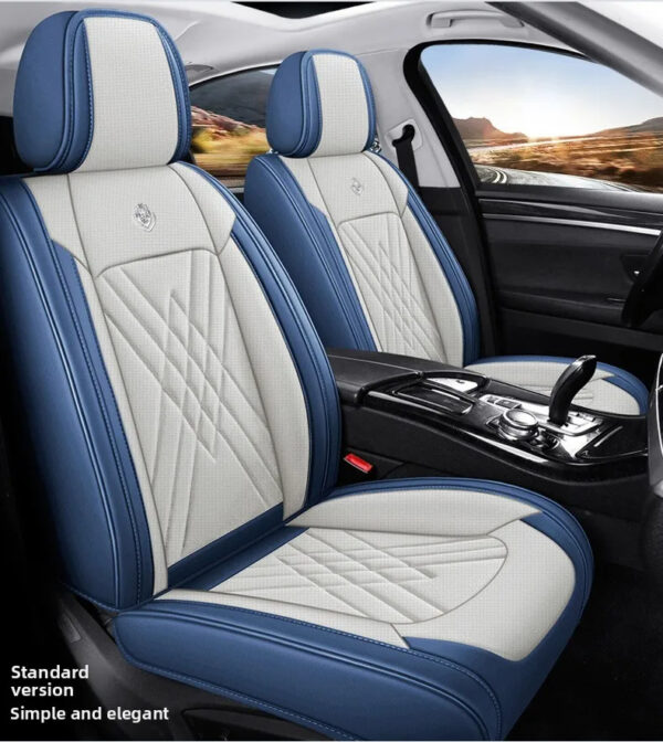 Luxury Premium All Season Quited PU Leather Waterproof Universal 5 Seater Fit Sedan Car Seat Cover with Pillows - Image 28
