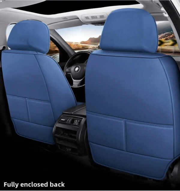 Luxury Premium All Season Quited PU Leather Waterproof Universal 5 Seater Fit Sedan Car Seat Cover with Pillows - Image 29