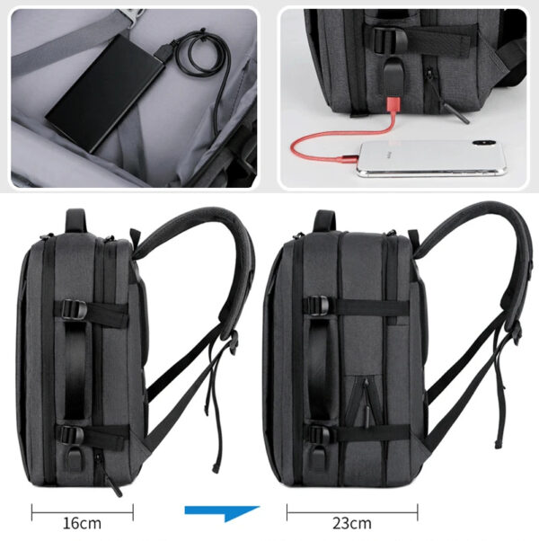 Luxury Premium with USB Charging Port Travel Fashion Bag Laptop Backpack Bag - Image 11