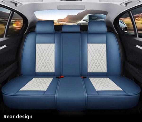 Luxury Premium All Season Quited PU Leather Waterproof Universal 5 Seater Fit Sedan Car Seat Cover with Pillows - Image 30