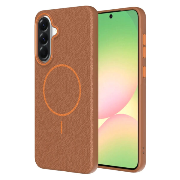 Luxury Premium Business Style Litchi Texture Magnetic Wireless Charging Phone Cover Case for Samsung Galaxy A Series - Image 4