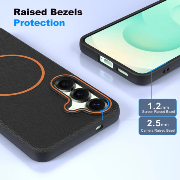 Luxury Premium Business Style Litchi Texture Magnetic Wireless Charging Phone Cover Case for Samsung Galaxy A Series - Image 11