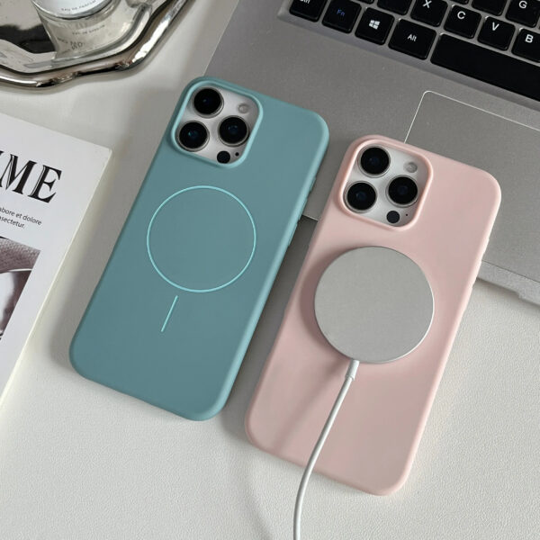 Luxury Premium Soft Silicone Matte Magsafe Case Cover For iPhone Series - Image 4
