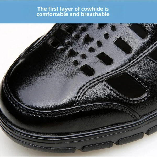New Summer Genuine Leather Casual Wear-Resistant Hollow Skin Men's Sandals - Image 17