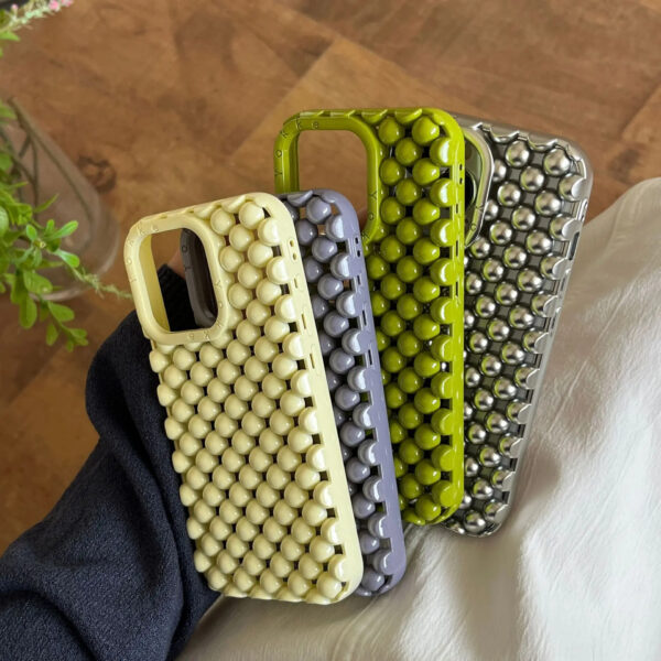 Luxury Premium Unique Creative Hollow 3D Pearl Design Soft TPU Shockproof Mobile Phone Cover for iPhone Series - Image 4