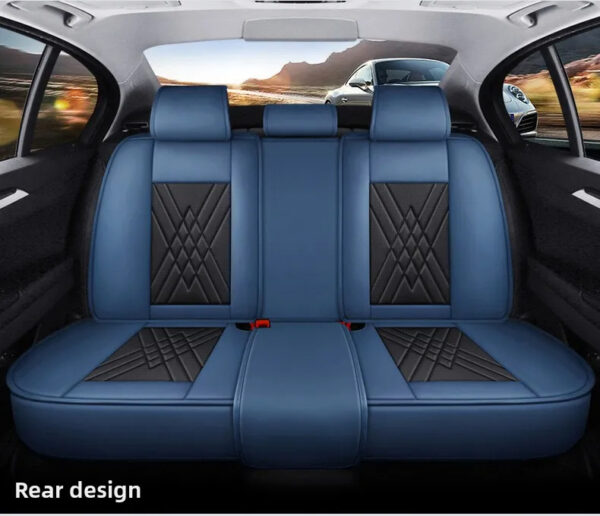 Luxury Premium All Season Quited PU Leather Waterproof Universal 5 Seater Fit Sedan Car Seat Cover with Pillows - Image 34
