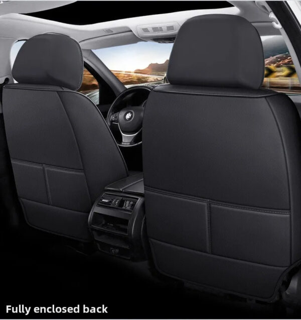 Luxury Premium All Season Quited PU Leather Waterproof Universal 5 Seater Fit Sedan Car Seat Cover with Pillows - Image 37