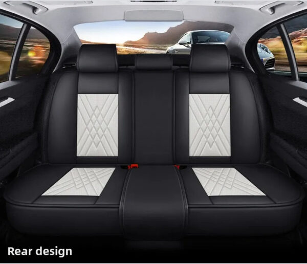 Luxury Premium All Season Quited PU Leather Waterproof Universal 5 Seater Fit Sedan Car Seat Cover with Pillows - Image 38
