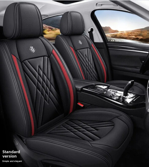 Luxury Premium All Season Quited PU Leather Waterproof Universal 5 Seater Fit Sedan Car Seat Cover with Pillows - Image 40