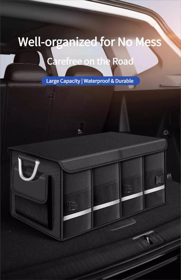 Luxury Premium Large Capacity Collapsible Premium Durable Storage Car Trunk Organizer