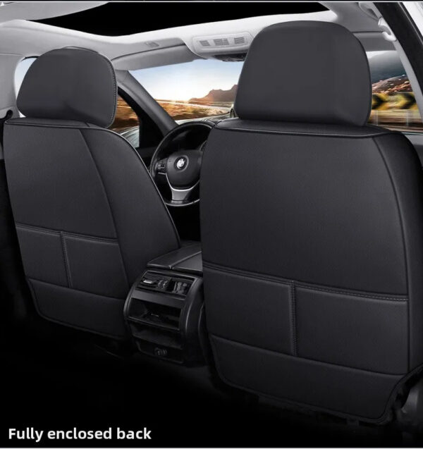 Luxury Premium All Season Quited PU Leather Waterproof Universal 5 Seater Fit Sedan Car Seat Cover with Pillows - Image 41