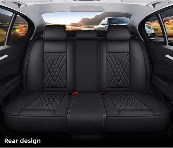 Luxury Premium All Season Quited PU Leather Waterproof Universal 5 Seater Fit Sedan Car Seat Cover with Pillows - Image 42