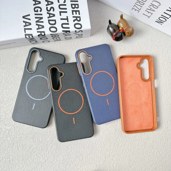 Luxury Premium Business Style Litchi Texture Magnetic Wireless Charging Phone Cover Case for Samsung Galaxy A Series - Image 18