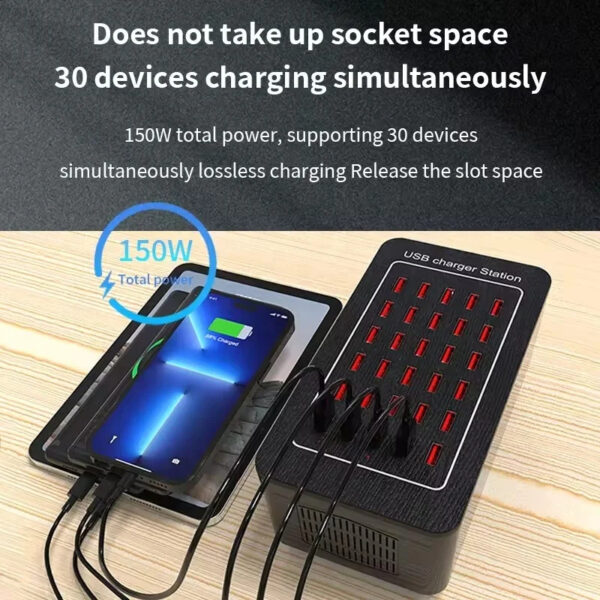 100W Multi Port Universal Smart Desktop Fast Charging Station Power Adapter - Image 4