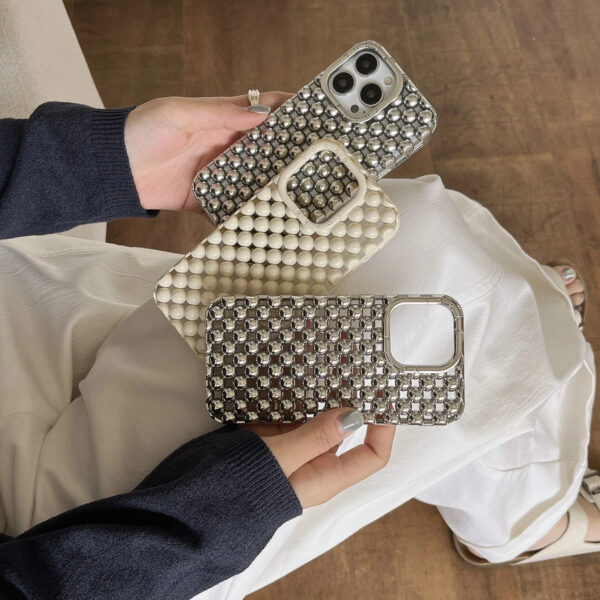 Luxury Premium Unique Creative Hollow 3D Pearl Design Soft TPU Shockproof Mobile Phone Cover for iPhone Series - Image 5