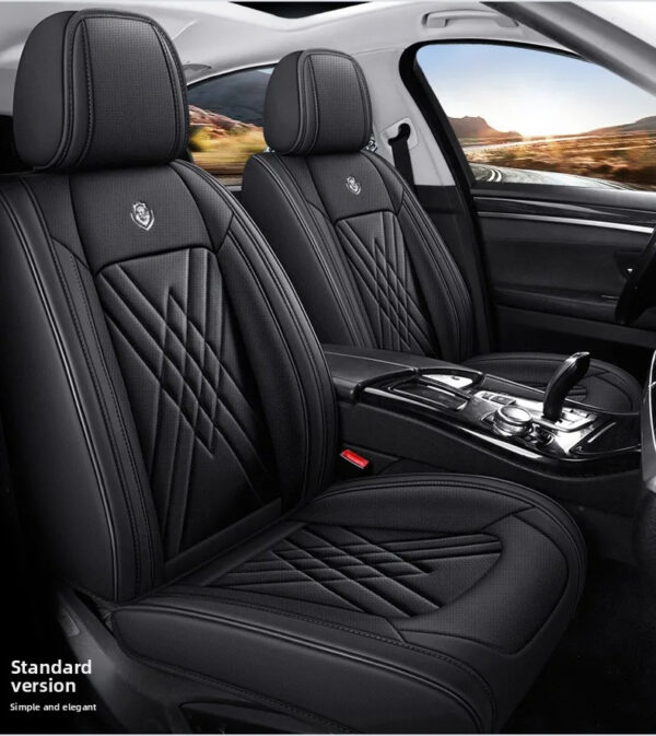 Luxury Premium All Season Quited PU Leather Waterproof Universal 5 Seater Fit Sedan Car Seat Cover with Pillows - Image 44