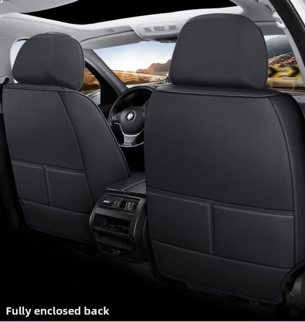 Luxury Premium All Season Quited PU Leather Waterproof Universal 5 Seater Fit Sedan Car Seat Cover with Pillows - Image 45
