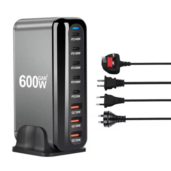 600W GaN USB C Charger 8 port Desktop Charging Station PD3.0 USB Type C Fast Charger - Image 12
