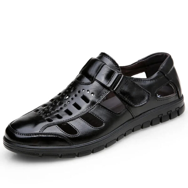 New Summer Genuine Leather Casual Wear-Resistant Hollow Skin Men's Sandals - Image 19