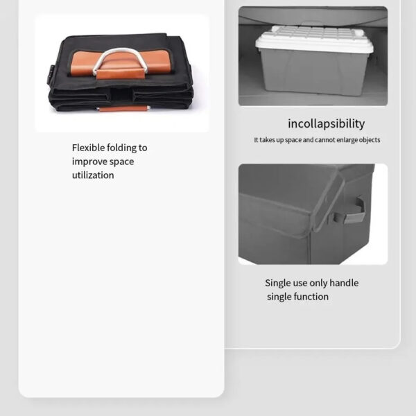 Luxury Premium Large Capacity Collapsible Premium Durable Storage Car Trunk Organizer - Image 4