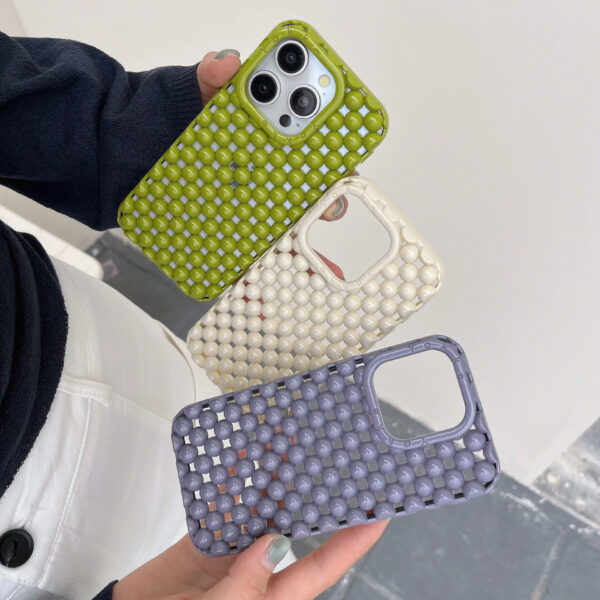 Luxury Premium Unique Creative Hollow 3D Pearl Design Soft TPU Shockproof Mobile Phone Cover for iPhone Series - Image 7