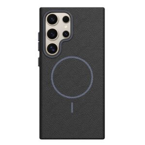 Luxury Premium Business Style Litchi Texture Magnetic Wireless Charging Phone Cover Case for Samsung Galaxy S Series